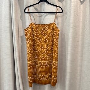 Company Ellen Tracy Silk Spaghetti Strap Rust Print Dress Womens Size 14